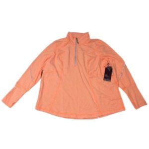 Zella Orange-Stripped Half-zip Workout Jacket 3X